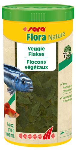 Растительный корм Sera FLORA NATURE для рыб, хлопья 1000 мл