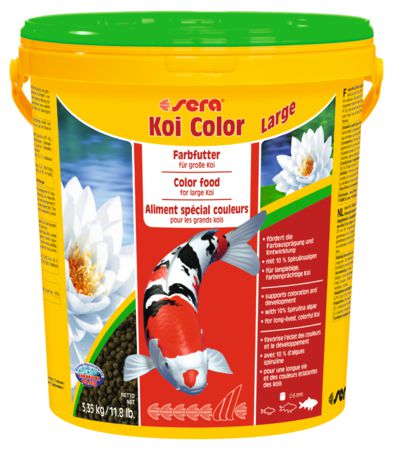 Корм Sera KOI COLOR Large для яркой окраски кои, крупные гранулы 5,8 кг