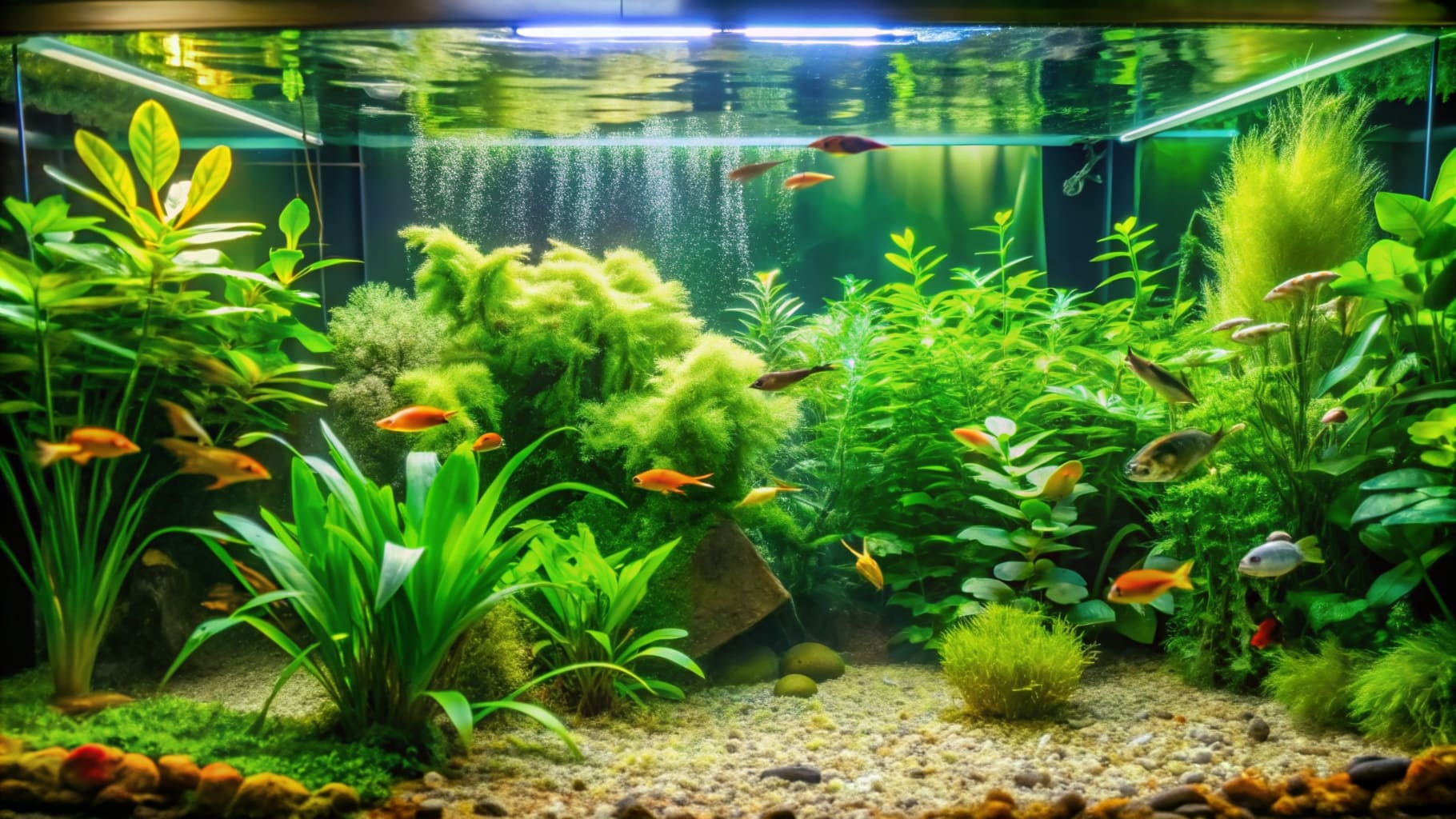 Почему зеленеет вода в аквариуме?
