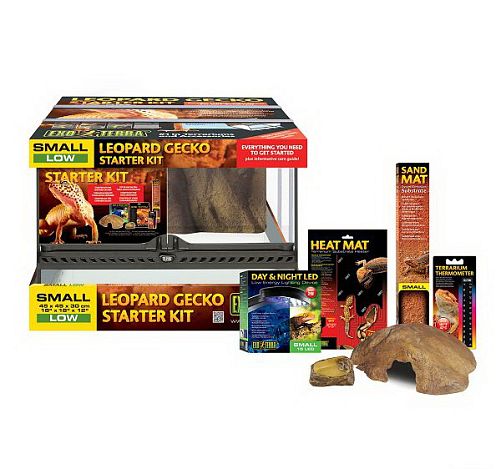 Террариумный набор Leopard Gecko Starter Kit  для начинающего владельца эублефара, 45х45х30 см