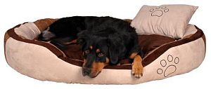 Лежак TRIXIE «Bonzo» для собак, 80×65 см, искусственная замша, коричневый, бежевый