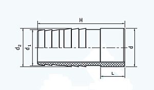 Штуцер для шланга клеевой, ПВХ 16 мм