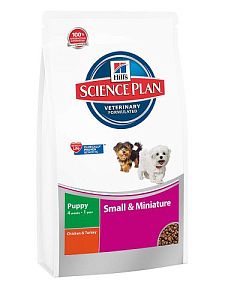 Корм Hill's Science Plan Puppy Small&Miniature для щенков миниатюрных размеров, курица и индейка