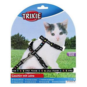 Шлейка TRIXIE для котят, нейлон с рисунком