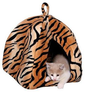 Лежак-домик TRIXIE «Nelo» для кошки, 35х40×35 см, плюш, тигровый