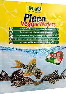 TetraPleco Veggie Wafers корм для растительноядных донных рыб, пластинки 15 г