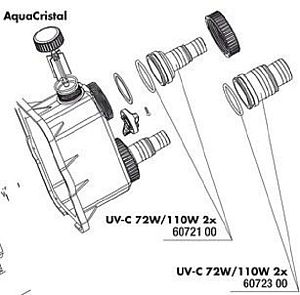JBL Штуцеры 50,8 мм для шлангов к УФ-стерилизаторам AquaCristal UV-C 72/110W, 2 шт., арт. 6 072 300