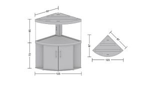 Тумба для аквариума JUWEL Тригон 350, белая, 123×87/87×65 см