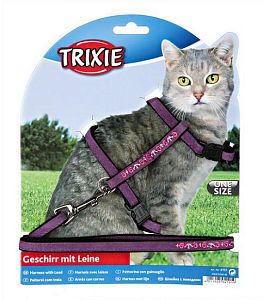 Шлейка TRIXI для кошки, вельвет с вышивкой