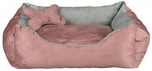 Лежак TRIXIE «Chippy» 40х40×15 см, искусственная замша, розовый, серый
