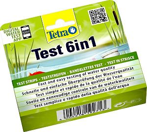 TetraPond Quick Test 6in1 набор экспресс-полосок для быстрой проверки показателей качества воды