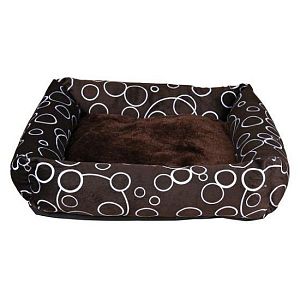 Лежак TRIXIE «Marino» для собак, 55×55 см, коричневый, бежевый, кружочки