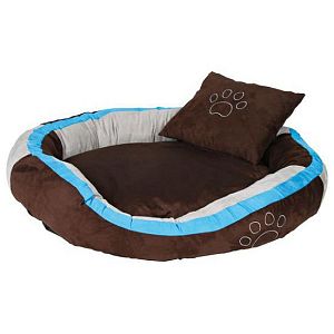 Лежак TRIXIE «Bonzo» для собак, 60×50 см, искусственная замша, коричневый, голубой, серый