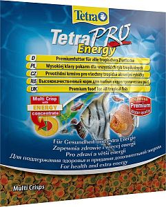 TetraPro Energy Crisps специалный энергетический корм для всех видов аквариумных рыб, чипсы 12 г