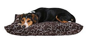 Лежак TRIXIE «Marino"для собак, 100х70×9 см, коричневый, бежевый, кружочки