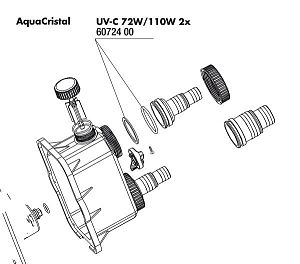 JBL Прокладки штуцеров для УФ-стерилизаторов AquaCristal UV-C 72/110W, 2 шт., арт. 6 072 400