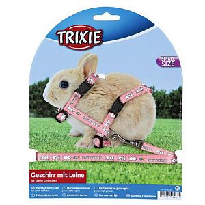Шлейка TRIXIE с поводком для крольчат, 8 мм, 1,20 м, нейлон с рисунком