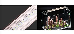 Светильник ультратонкий LED SunSun для аквариума 180−220 мм, анодированный алюминий, 1,5 Вт