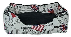 Лежак TRIXIE Bandera с бортиками, 45×35 см, кремовый, черный