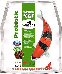 Корм SERA Koi All Seasons Probiotic для кои и прудовых рыб, 5 кг