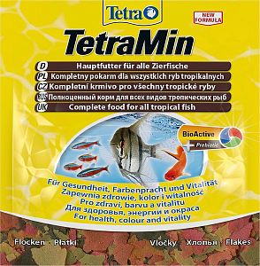 TetraMin основной корм для всех видов аквариумных рыб, хлопья 12 г