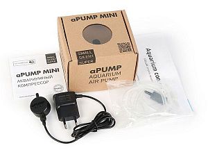 Бесшумный аквариумный компрессор AquaLighter аPUMP MINI для аквариумов до 40 л, 0,9 Вт