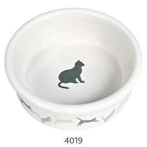 Миска TRIXIE для кошки, керамика, рисунок «Кошка», 0,25 л, D 11 см